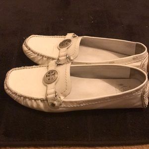 Tory Burch White patent leather loafers